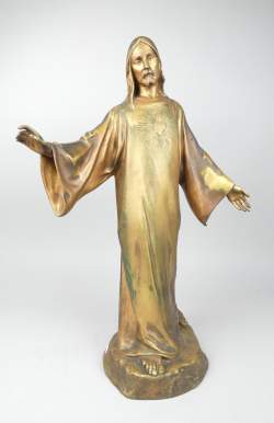 Sculpture : Bronze patine dorée - Jeune Christ - hors concours signé GASQ Paul Sculpture : Bronze patine dorée - Jeune Christ - hors concours signé GASQ Paul