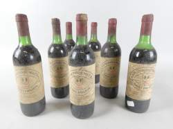 Vin : 7 bouteilles Château PAVIE MACQUIN 1982 (vétusté ext plus ou moins marquée , acc 2 bouchons) Grand cru classé SAINT EMILION 75cl