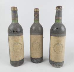 Vin : 3 bouteilles Château GRUAUD LAROSE 1981 (vétusté ext plus ou moins marqué) Grand cru classé SAINT JULIEN 75cl