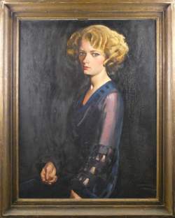 Tableau HST - portrait de dame - daté 1930 signé GILLIS Marcel Tableau HST - portrait de dame - daté 1930 signé GILLIS Marcel