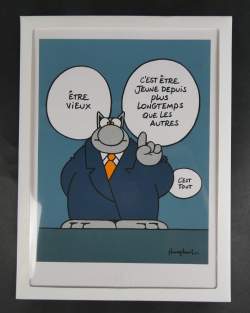 BD : Estampe : Sérigraphie - Le vieux chat - cachet de GELUCK Philippe BD : Estampe : Sérigraphie - Le vieux chat - cachet de GELUCK Philippe