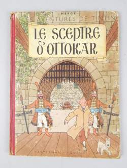 BD : TINTIN Hergé éd CASTERMAN (usure , déchirure , taches) : Le sceptre d'Ottokar EO B1 1947 (Bel état général)