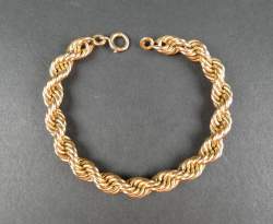 Bijou : Bracelet torsadé en or jaune 18K Bijou : Bracelet torsadé en or jaune 18K