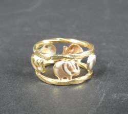 Bijou : Bague - Eléphant - en or 3 tons 18K marquée SADE Italy (anneau déformé)