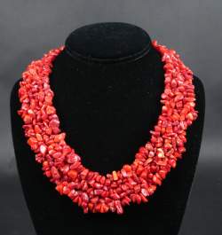 Bijou : Collier de perles de corail rouge EU ONLY Bijou : Collier de perles de corail rouge EU ONLY