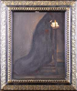 Tableau HSP - Femme en prière - daté 1934 signé GILLIS Marcel Tableau HSP - Femme en prière - daté 1934 signé GILLIS Marcel