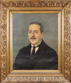 Tableau HST - Portrait d'un homme - daté 1923 signé LECOMTE Emile