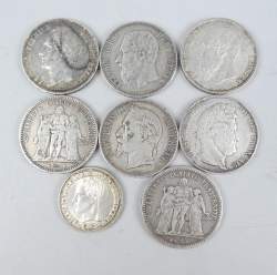 Collection : pièces de monnaie : 8 pièces en argent Collection : pièces de monnaie : 8 pièces en argent