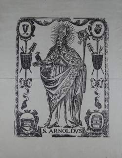 Estampe: Xylogravure sur papier verger (1 pliure) -Saint Arnold- fin 16e début 1