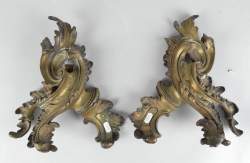 Objet: Paire de chenets en bronze Fin 19eS (mqe) H:28cm