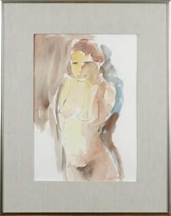 Tableau: Aquarelle -Femme nue- signé FIEVET Pierre Tableau: Aquarelle -Femme nue- signé FIEVET Pierre