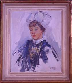 Tableau HSP -Bretonne- signé STEKKE Marguerite Tableau HSP -Bretonne- signé STEKKE Marguerite