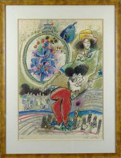 Estampe: litho couleur -Quand cesserons-nous d'être de passage- 36/125 signé TOB