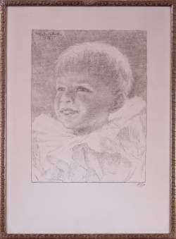 Estampe Litho -Tête d'enfant- 1924 10/10 VANDER POORTEN Valery