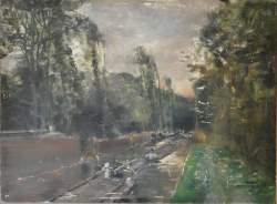 Tableau HSP -Canal- cachet d'atelier DEN DUYTS Gustave