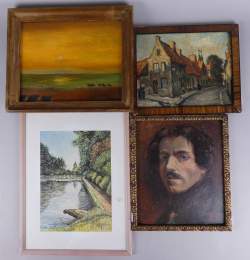 Tableau (4) signés LEGOUT Max