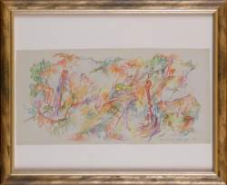 Tableau dessin sur papier - Sans titre - daté 84 signé SCHULTZE Bernard