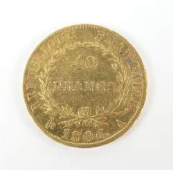 Collection : pièce de monnaie : 40FF en or de 1806 A