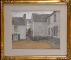 Tableau: technique mixte/ papier -Ruelle- signé FARASYN Edgard