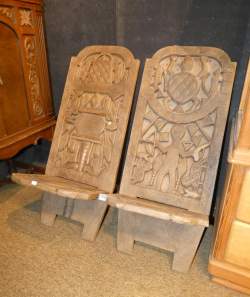 Africain: 2 Chaises pliables en bois NIGERIA