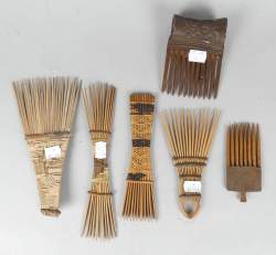 Africain: Lot de peignes du Congo (6pcs) L(plus grand): 21cm