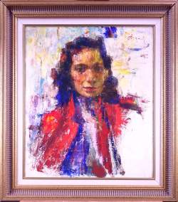 Tableau HST -Jeune femme- signé HIGUET Georges