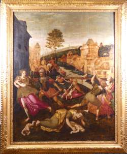 Tableau HSB -Massacre des Innocents- école Pays-Bas ou Allemagne fin 16e/déb 17e