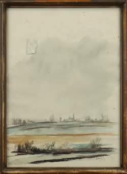 Tableau: Aquarelle -Paysage- signé URBAIN Fernand