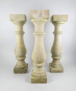 Objet: Colonnes en pierre reconstituée (3pcs) forme balustre pour l'extérieur/ j