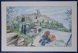 Tableau: Aquarelle -Saint-Paul- 1978 signé ROUGE Paul