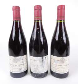 Vin : 3 bouteilles Nuits - Saint - Georges 1995 mise en bouteille par REMOISSENET Père & Fils (etiquette abimée)
