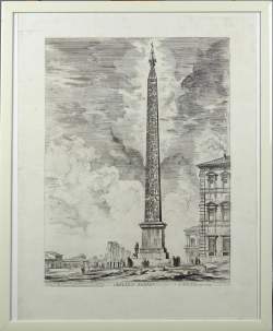Estampe : eau - forte - Obelisco egizio - PIRANESI Giovanni Battista