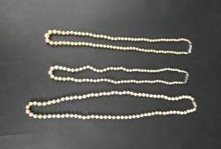 Bijou : Colliers de perles de culture avec fermoir en argent L : de 60 à 50cm (3pcs)