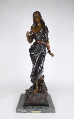 Sculpture: Bronze patine brune -Prise de Corsaire- d'après VILLANIS Emmanuel