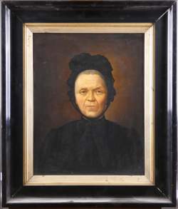 Tableau HST -Portrait d'une dame âgée- daté 1906 signé A.A.Borvez ? 50x40cm cadr