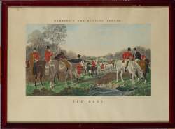 Estampe: Gravure de chasse anglaise couleur (4) 3 de 20x33,5cm 1 de 23x39,5cm ca