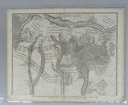 Estampe: 2 gravures sur cuivre -Bataille de Malplaquet- 39x49cm et -Valenciennes