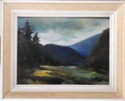 Tableau HSP -Les environs de Durbuy- signé VAN ISEGHEM Guy