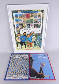 BD: Lot d'affiches -Capitaine, ici tous nos albums!- Casterman 1983 (plis, déchi