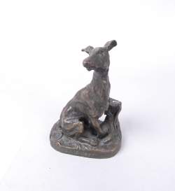 Sculpture : Bronze à patine brune - Lévrier - signé d'après FREMIET Emmanuel