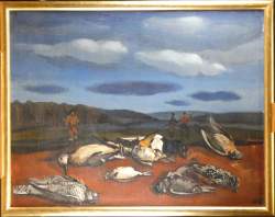 Tableau HST - Les Chasseurs - signé DEVOS Léon