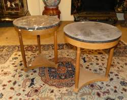 Meuble : Table guéridon rond dessus marbre (2) Début 20eS