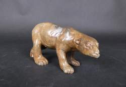 Sculpture: Bronze patine brune -Grizzli- signé d'après CHENET Pierre