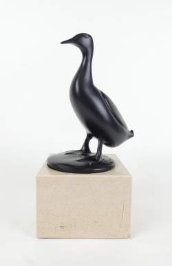 Sculpture daprès POMPON François en bronze -Grand Canard- cachet fondeur Ebano