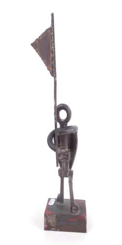 Sculpture : Porte drapeau en fer forgé signé MICHIELS Robert