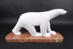 Sculpture d'après POMPON François en bronze -Ours Polaire Blanc- cachet fondeur Ebano