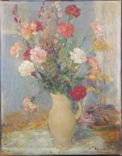 Tableau HST (pt ecl) - Vase aux fleurs - signé PIRE Marcel