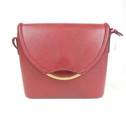 Mode : Sac Delvaux en cuir bordeaux (usure d'usage) modèle - Eclair - à bandoulière