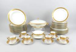 Céramique : Partie de service à dîner en porcelaine de Limoges HAVILAND + Partie de service à café en porcelaine KARLSBADER 6 tasses