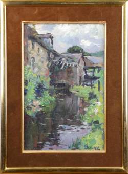 Tableau HSP - Le Moulin - signé WOLFF José